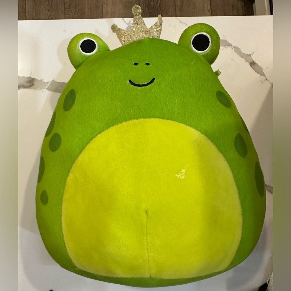 Squishmallow Baratelli the Prince Frog Crown Lime Green Frog Plush 9”